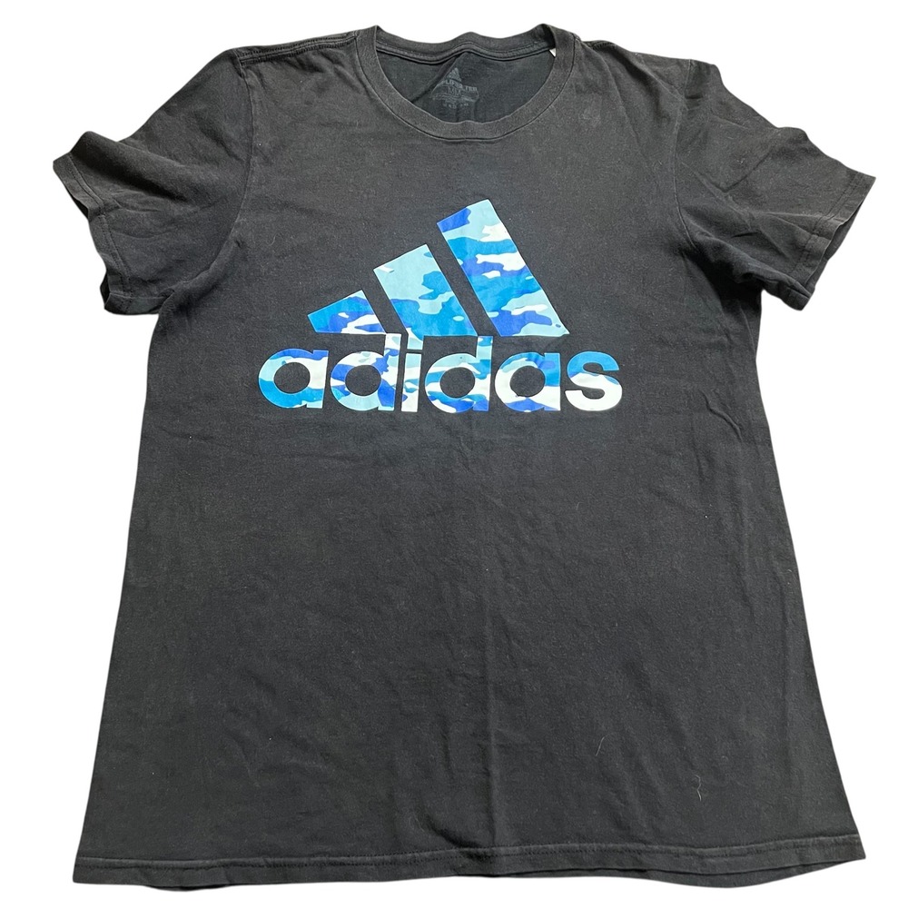 Adidas Amplifier Tee Black Graphic‎ Logo Camo Short Sleeve T-Shirt Medium